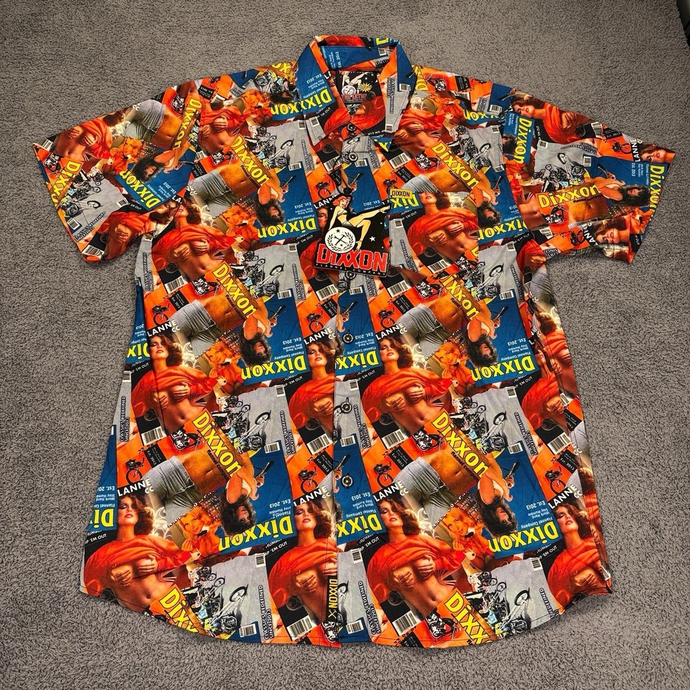 Dixxon Flannel Co The Articles Shirt Mens Medium Orange Pin Up Magazine‎ Party